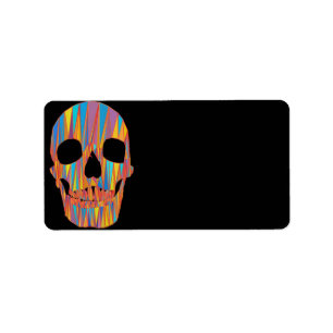 Colourful Skull Address Label