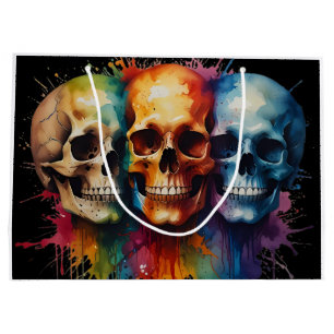 Colourful Skull Art Vibrant Skulls Large Gift Bag