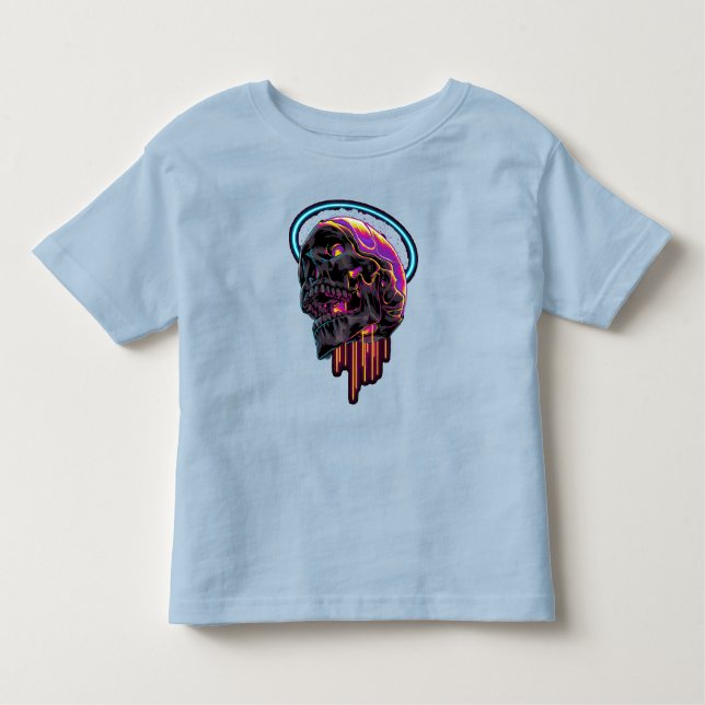 Colourful Skull Cute Baby Boy Girl Halloween 2023 Toddler T-Shirt (Front)