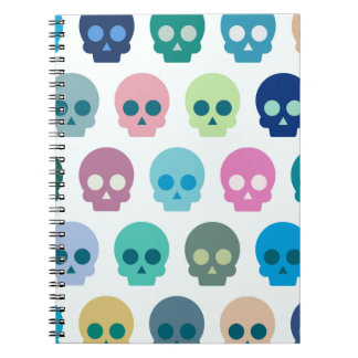 Colourful Skull Cute Pattern Spiral Notebook