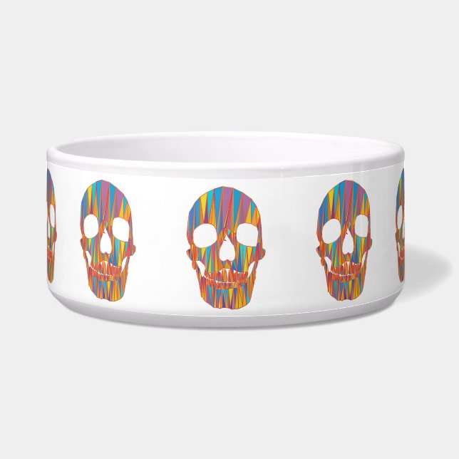 Colourful Skull Pet Bowl (Front)