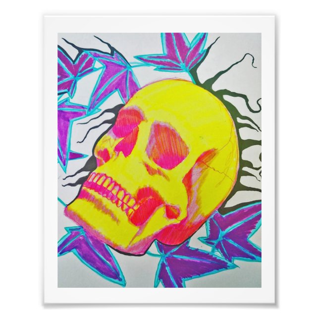 Colourful Skull Photo Print (Front)