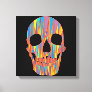 Colourful Skull Wrapped Canvas