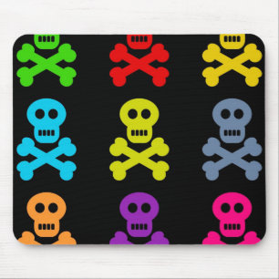 Colourful Skulls Mouse Pad