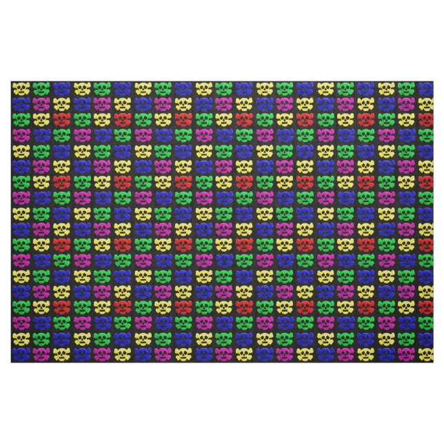 Colourful skulls pattern fabric (Fat Quarter)