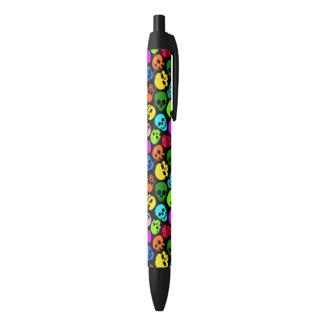Colourful Skulls pattern in black Ink Pen (Bottom (Vertical))