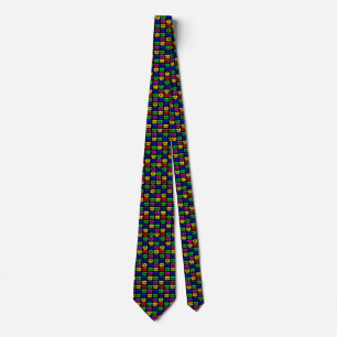 Colourful skulls pattern tie