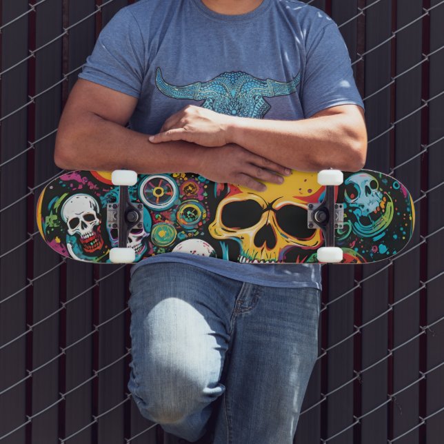 Colourful Skulls Skate Deck  (Outdoor 3)