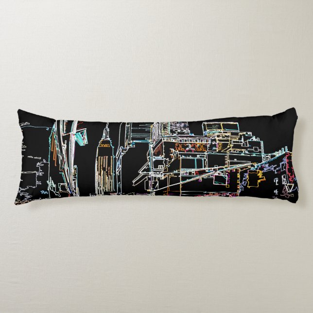 Colourful skyline in Manhattan Body Cushion (Front)