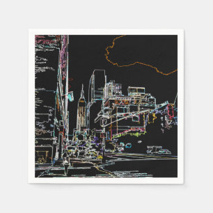 Colourful skyline in Manhattan Napkin