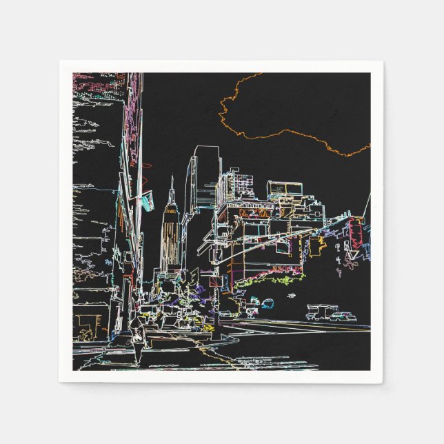 Colourful skyline in Manhattan Napkin (Front)