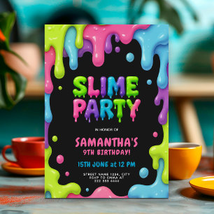Colourful Slime Party for Kids Invitation