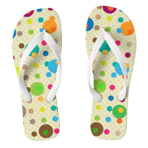 Colourful Small And Large Polka Dots Jandals