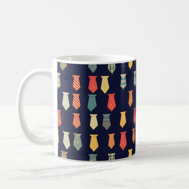 Colourful Small Ties Pattern Coffee Mug (Left)