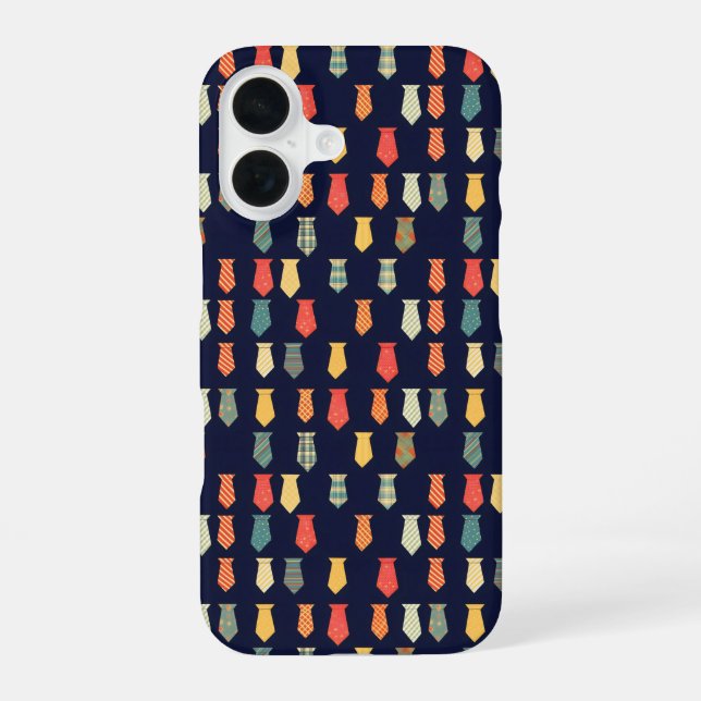 Colourful Small Ties Pattern iPhone 16 Case (Back)