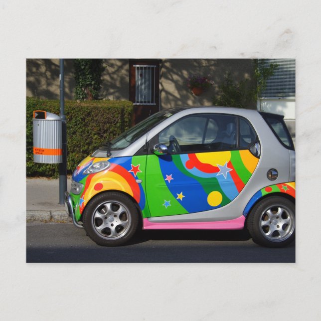 Colourful Smart Car Postcard (Front)