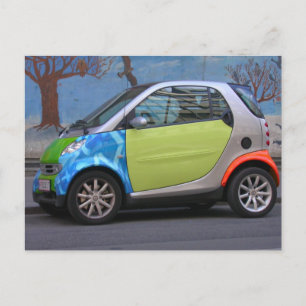 Colourful Smart Car Postcard