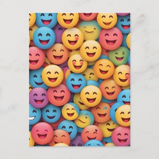 Colourful Smile Emoji Postcard (Front)