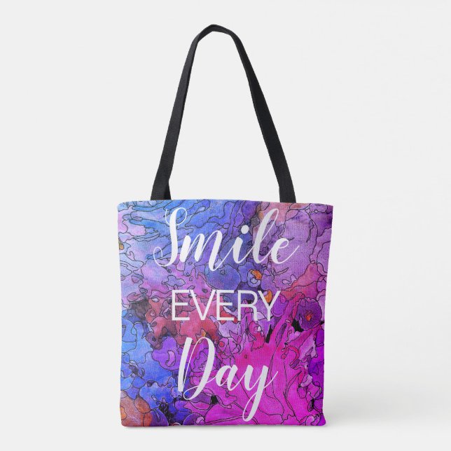 Colourful Smile Every Day Tote Bag (Back)