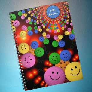 Colourful Smile Faces & Cute Happy Smiles Bubbles Notebook