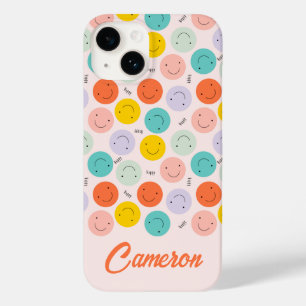 Colourful Smiling Happy Face Pattern Case-Mate iPhone 14 Case