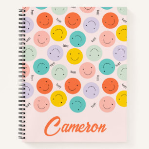 Colourful Smiling Happy Face Pattern Notebook