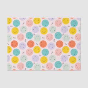 Colourful Smiling Happy Face Pattern Tissue Paper