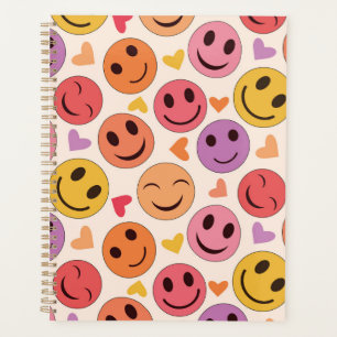 Colourful Smiling Happy faces with hearts Planner