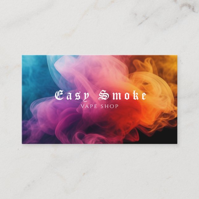 Colourful Smoke Vape Shop Business Card (Front)