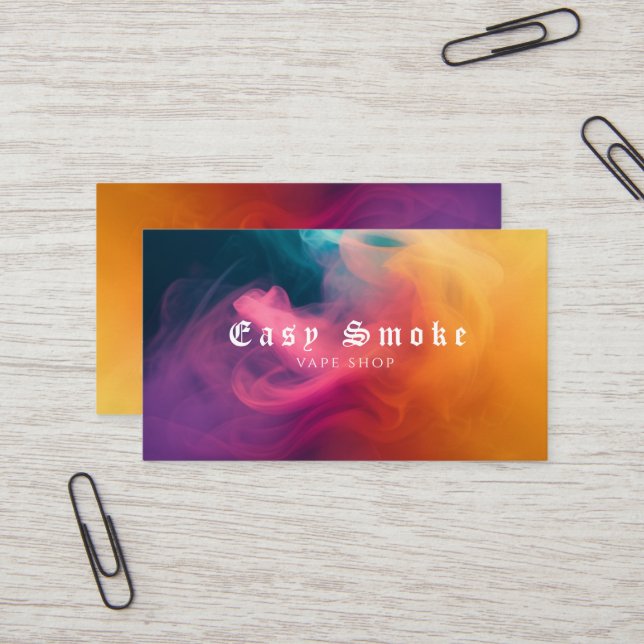Colourful Smoke Vape Shop Business Card (Front/Back In Situ)