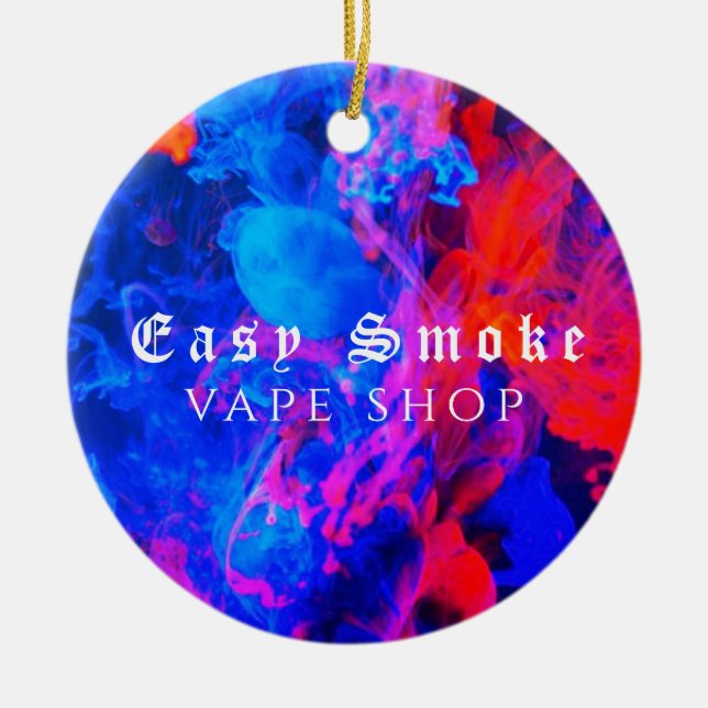 Colourful Smoke Vape Shop  Ceramic Tree Decoration (Front)