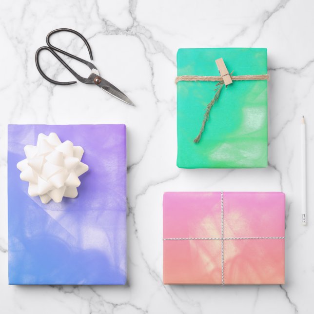 Colourful Smokey Smudges Decoupage  Wrapping Paper Sheet (Front)