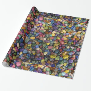 Colourful Smooth Shiny Rocks and Pebbles Wrapping Paper
