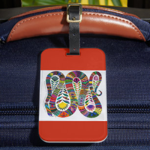 Colourful Snake Acrylic Luggage Tag