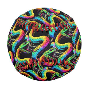Colourful Snake Illustration Baseball