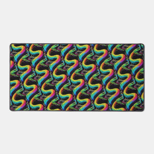 Colourful Snake Illustration Desk Mat