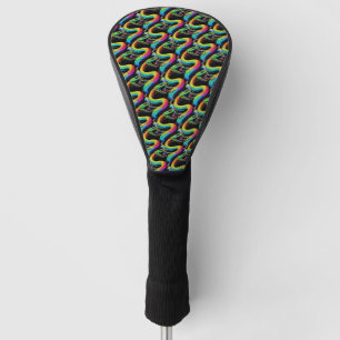 Colourful Snake Illustration Golf Head Cover