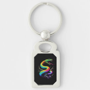 Colourful Snake Illustration Key Ring
