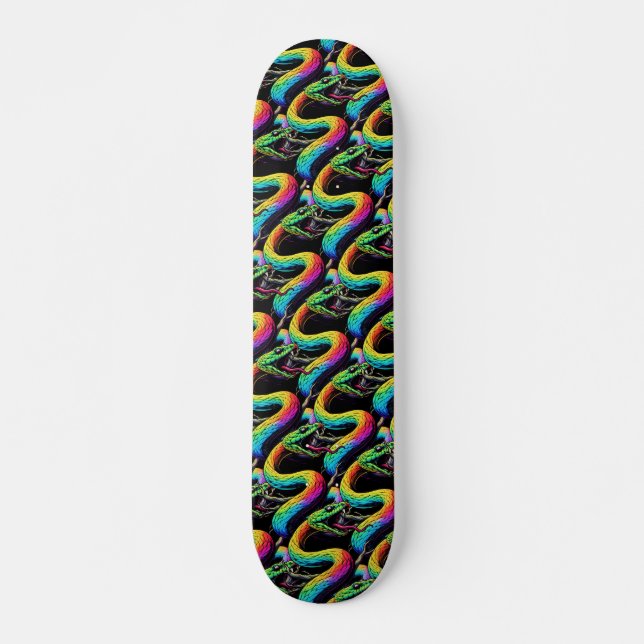 Colourful Snake Illustration Skateboard (Front)