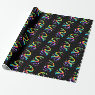 Colourful Snake Illustration Wrapping Paper