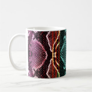 Colourful snake skin, animal print. coffee mug