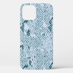 Colourful Snake Skin Design in Blue Green and Whit iPhone 12 Case