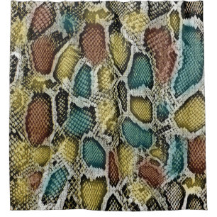 Colourful snake skin: seamless design. shower curtain