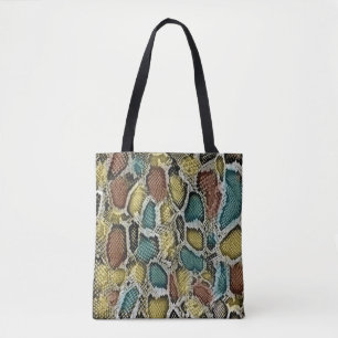 Colourful snake skin: seamless design. tote bag