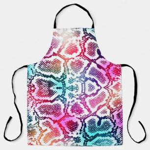 Colourful Snake Skin Texture Pattern. Apron
