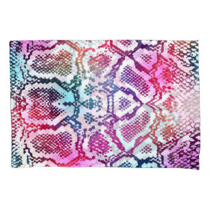 Colourful Snake Skin Texture Pattern. Pillowcase