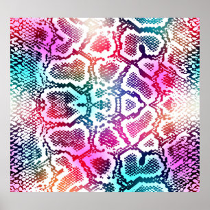 Colourful Snake Skin Texture Pattern. Poster