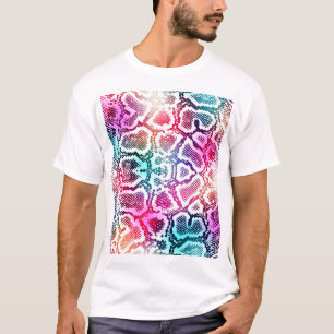 Colourful Snake Skin Texture Pattern. T-Shirt