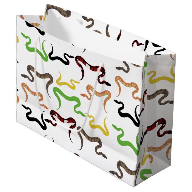 Colourful Snakes Python Reptile Pattern   Large Gift Bag (Front Angled)