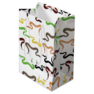 Colourful Snakes Python Reptile Pattern  Medium Gift Bag